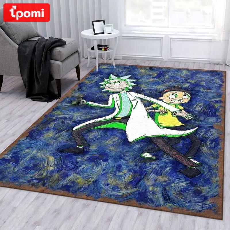 Rick and morty 49 area rug living room and bed room rug rug regtangle carpet floor decor home decor Rectangle Rug