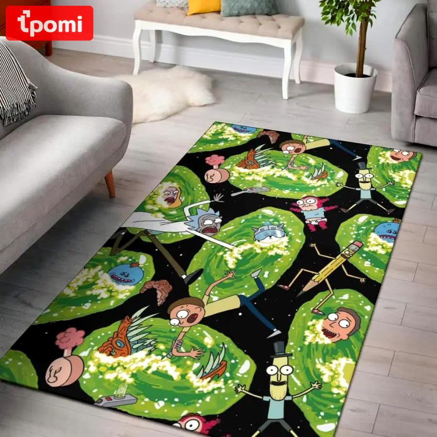 Rick and morty hd pattern area rug living room rug home decor carpet Rectangle Rug