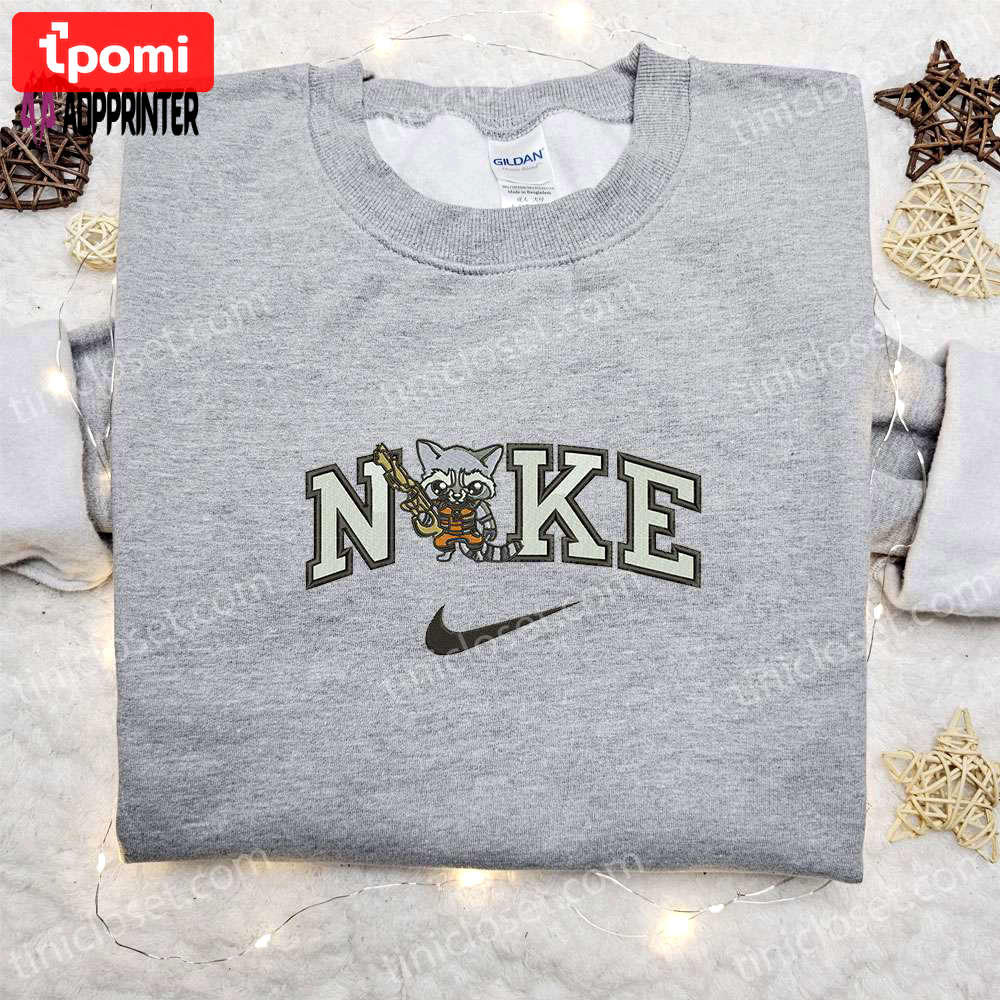 Rocket racoon x nike movie embroidered shirt & marvel universe sweatshirt – custom hoodie Embroidered Shirt