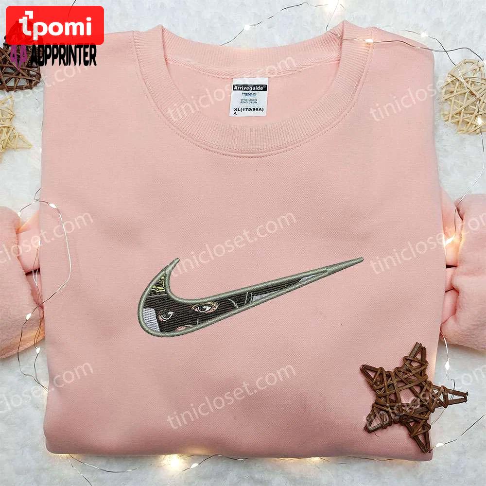 Roronoa zoro x nike swoosh hoodie & embroidered shirts: one piece & nike inspired apparel Embroidered Shirt