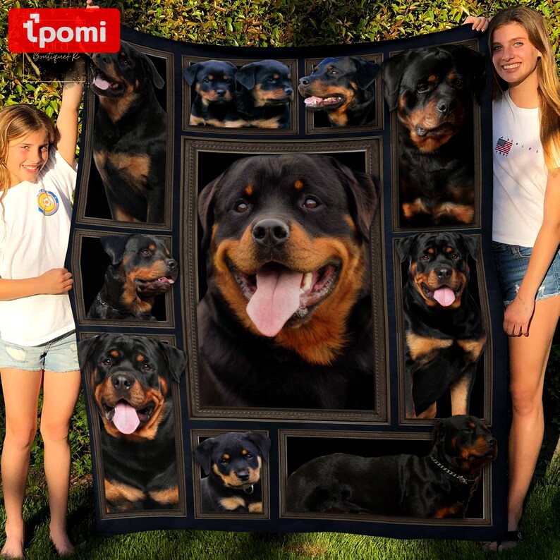 Rottweiler dog lovers fleece blanket, mink sherpa blanket, the rottweiler blanket, rottweiler metzgerhund quilt, dog lover gift Quilt Blanket