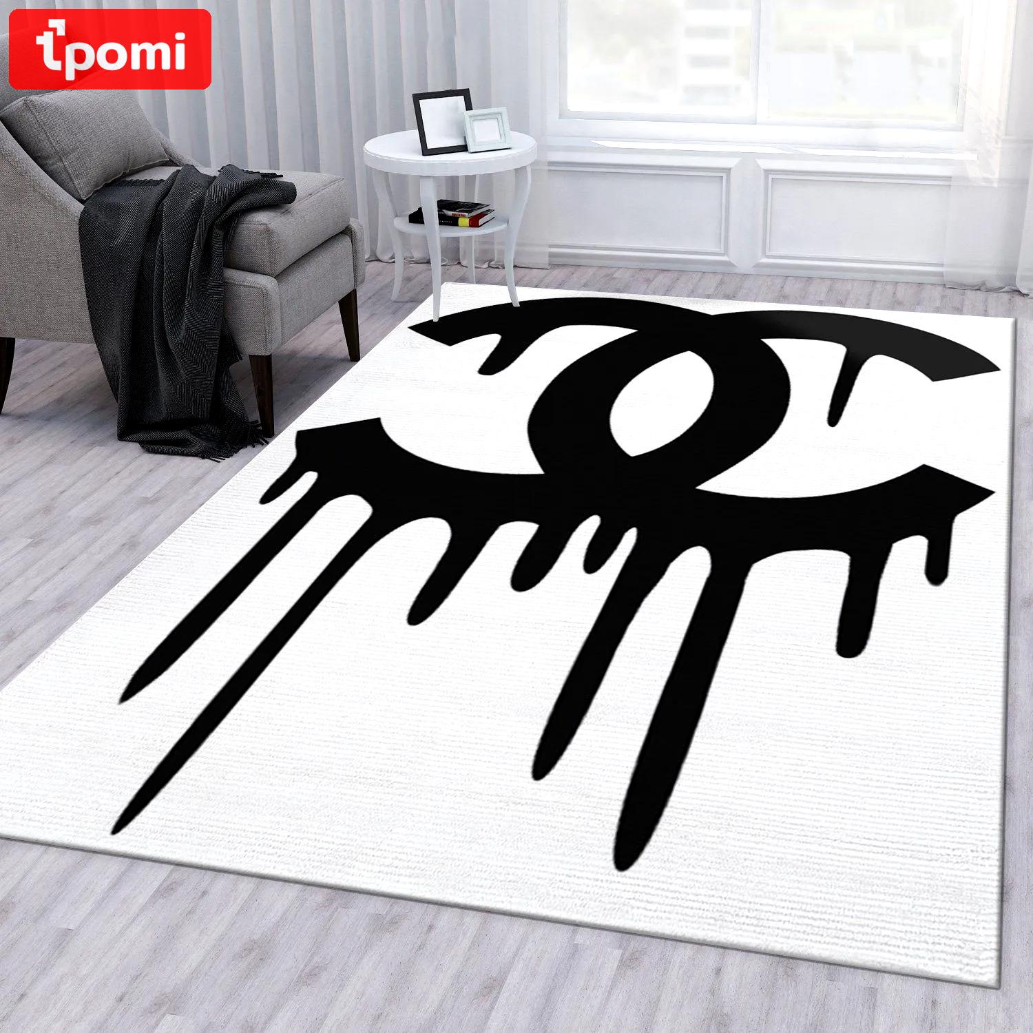 Rugs in living room and bedroom - Chanel area rug for christmas fashion brand rug bedroom rug floor decor home decorations Rectangle Rug