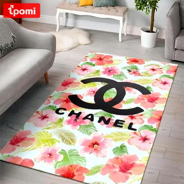 Rugs in living room and bedroom - Chanel pinky flowers luxury fashion luxury brand premium rug carpet for living room bedroom carpet floor mats keep warm in winter mat Rectangle Rug