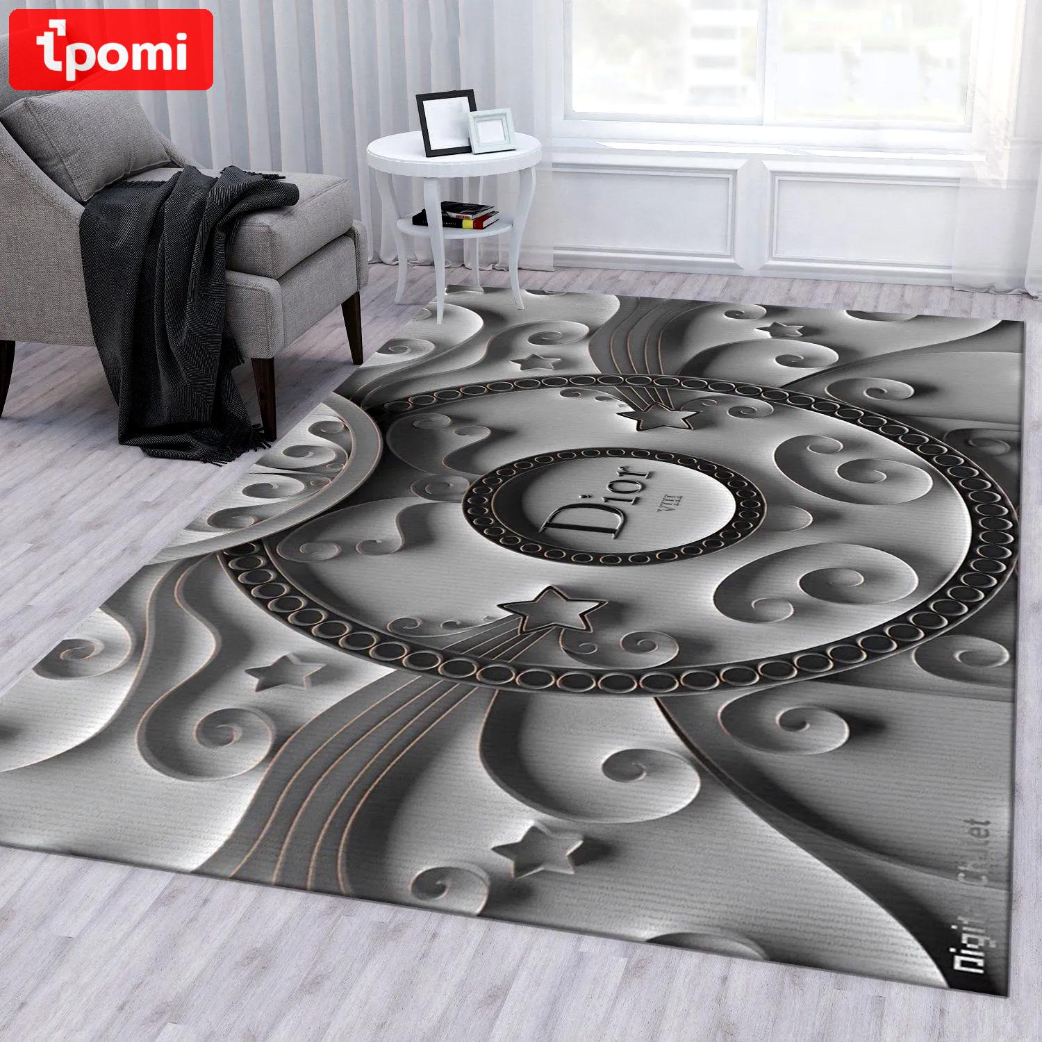 Rugs in living room and bedroom - Dior area rug for christmas fashion brand rug living room rug christmas gift us decor Rectangle Rug