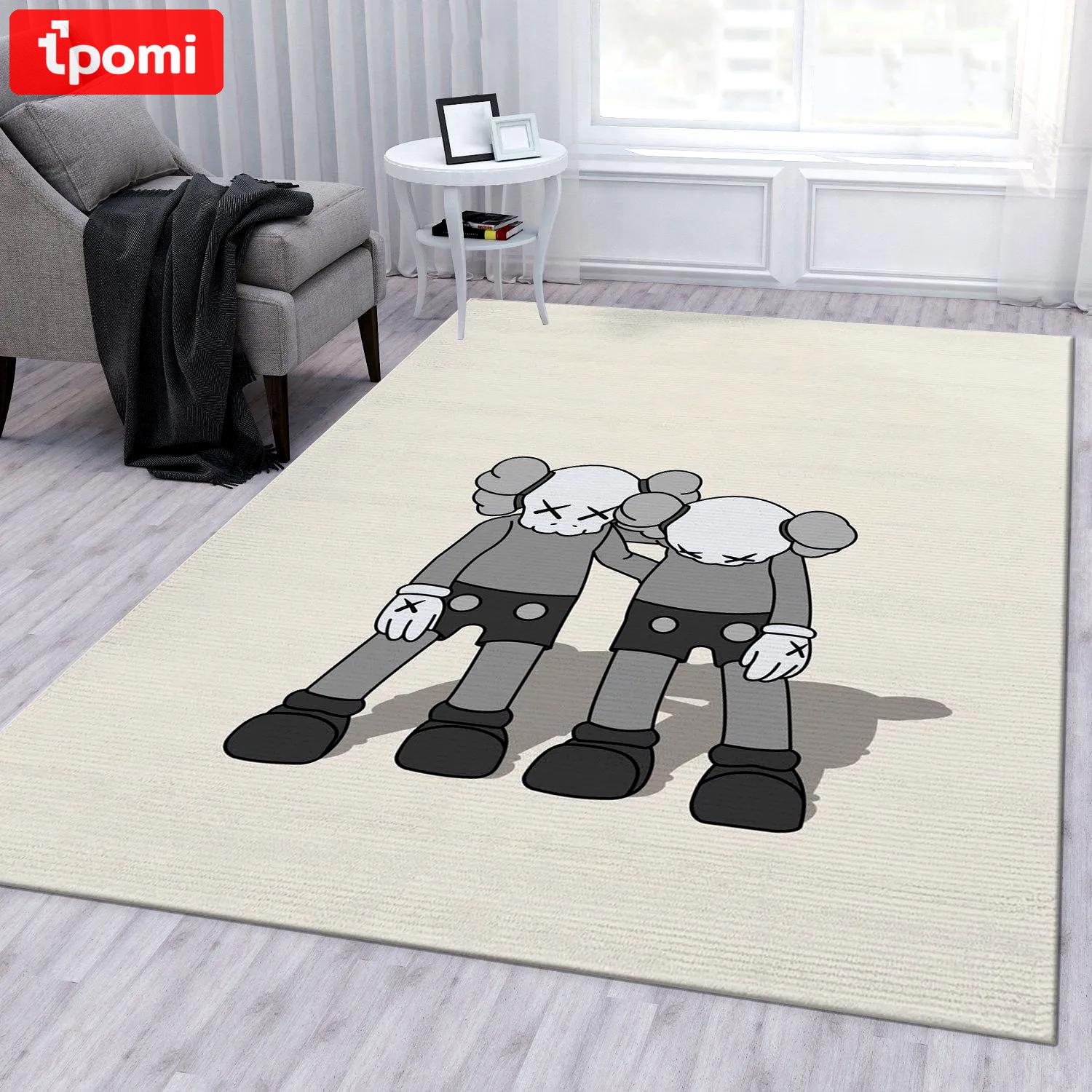 Rugs in living room and bedroom - Kaws along the way grey area rug living room rug family gift floor mats keep warm in winter Rectangle Rug
