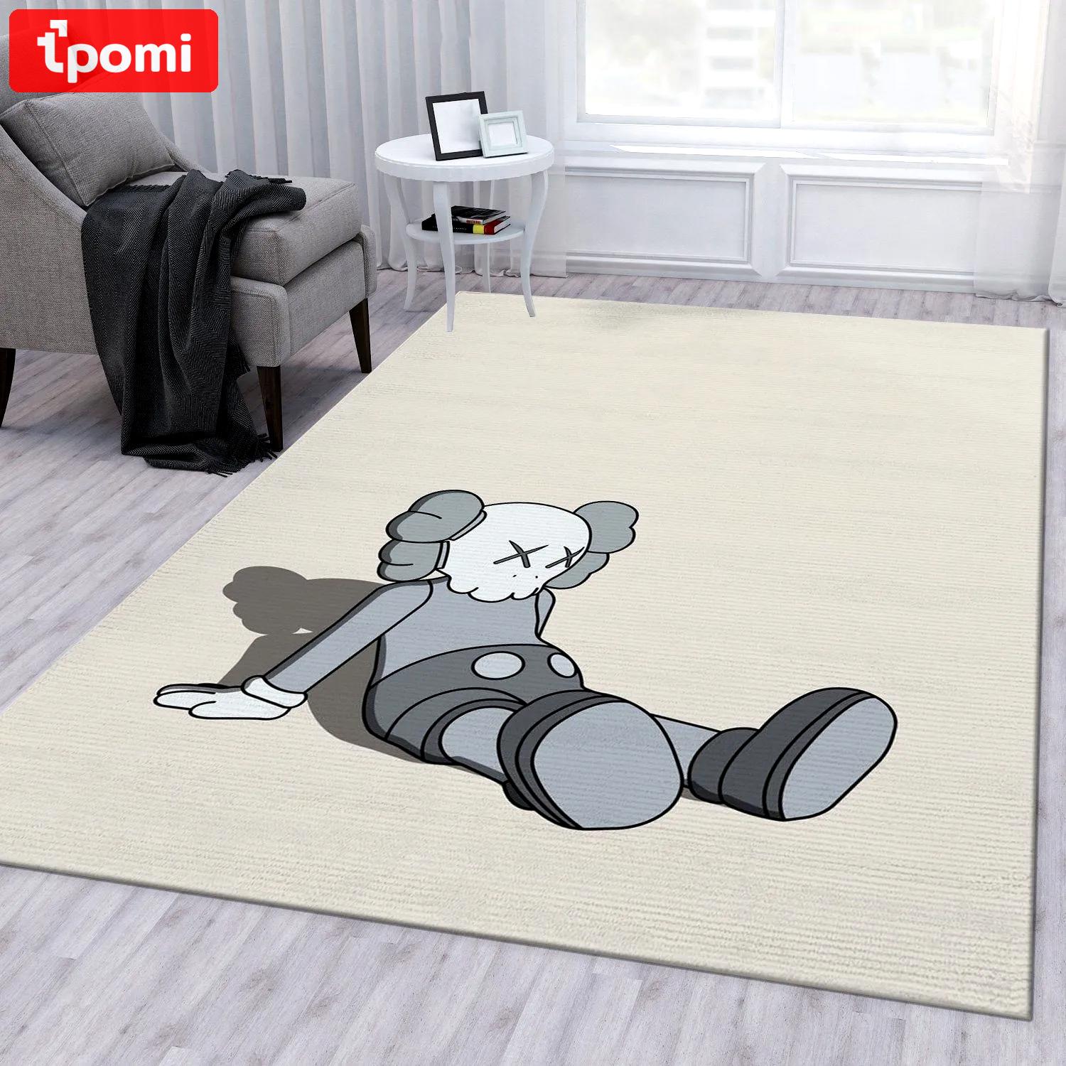 Rugs in living room and bedroom - Kaws holiday grey fashion brand area rug living room rug floor decor home decorations Rectangle Rug
