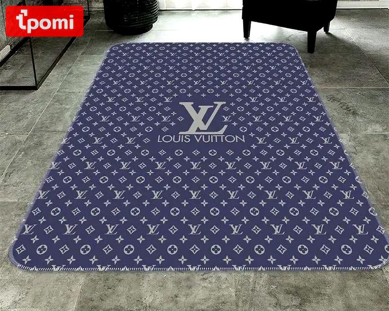 Rugs in living room and bedroom - Louis vuitton navy rug fashion  luxury brand premium rug carpet for living room home decoration Rectangle Rug