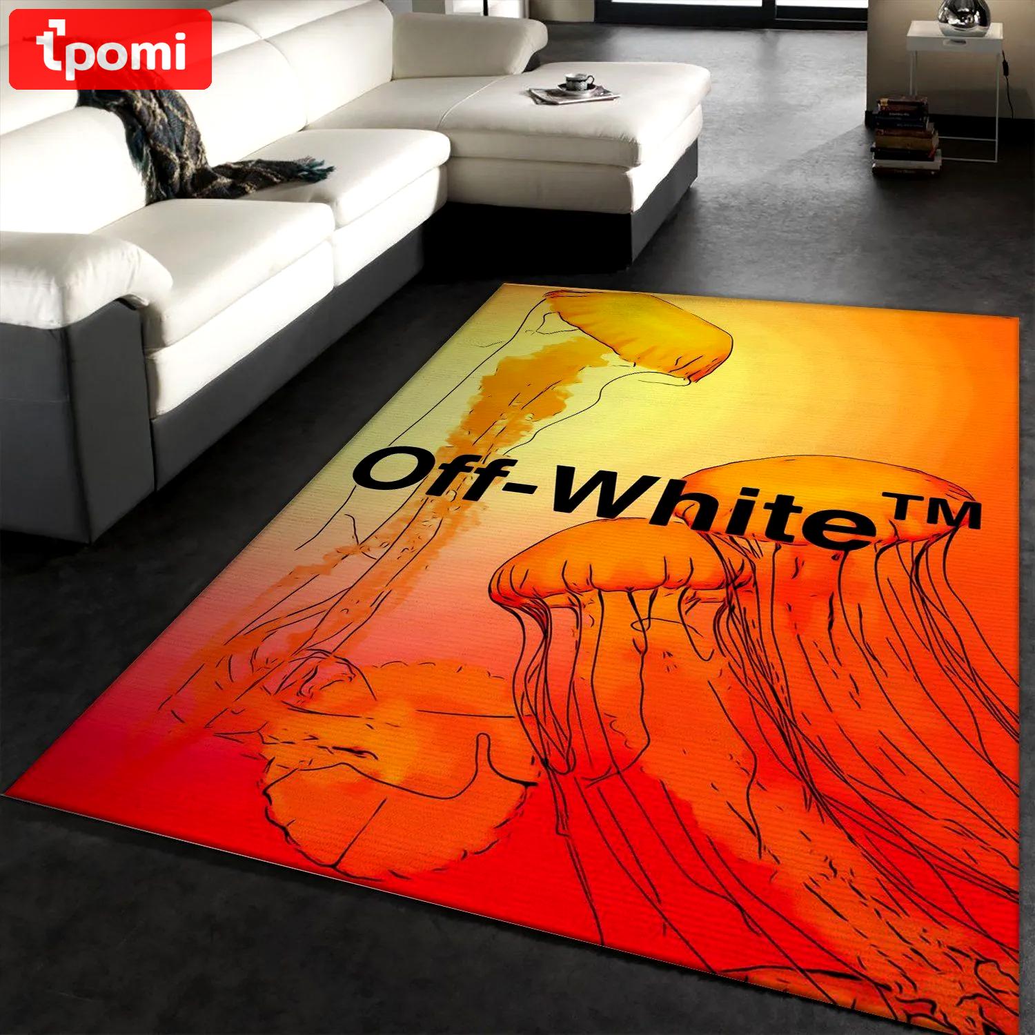 Rugs in living room and bedroom - Off-white design area rug fashion brand rug floor decor floor mats keep warm in winter Rectangle Rug