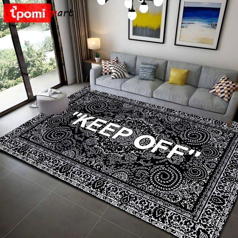 Rugs in living room and bedroom - Off white keep off rug- keep off- keep off carpet- for living room- fan carpet-popular rug- themed rug- cool rug decor- for bedroom rugs - rugs Rectangle Rug