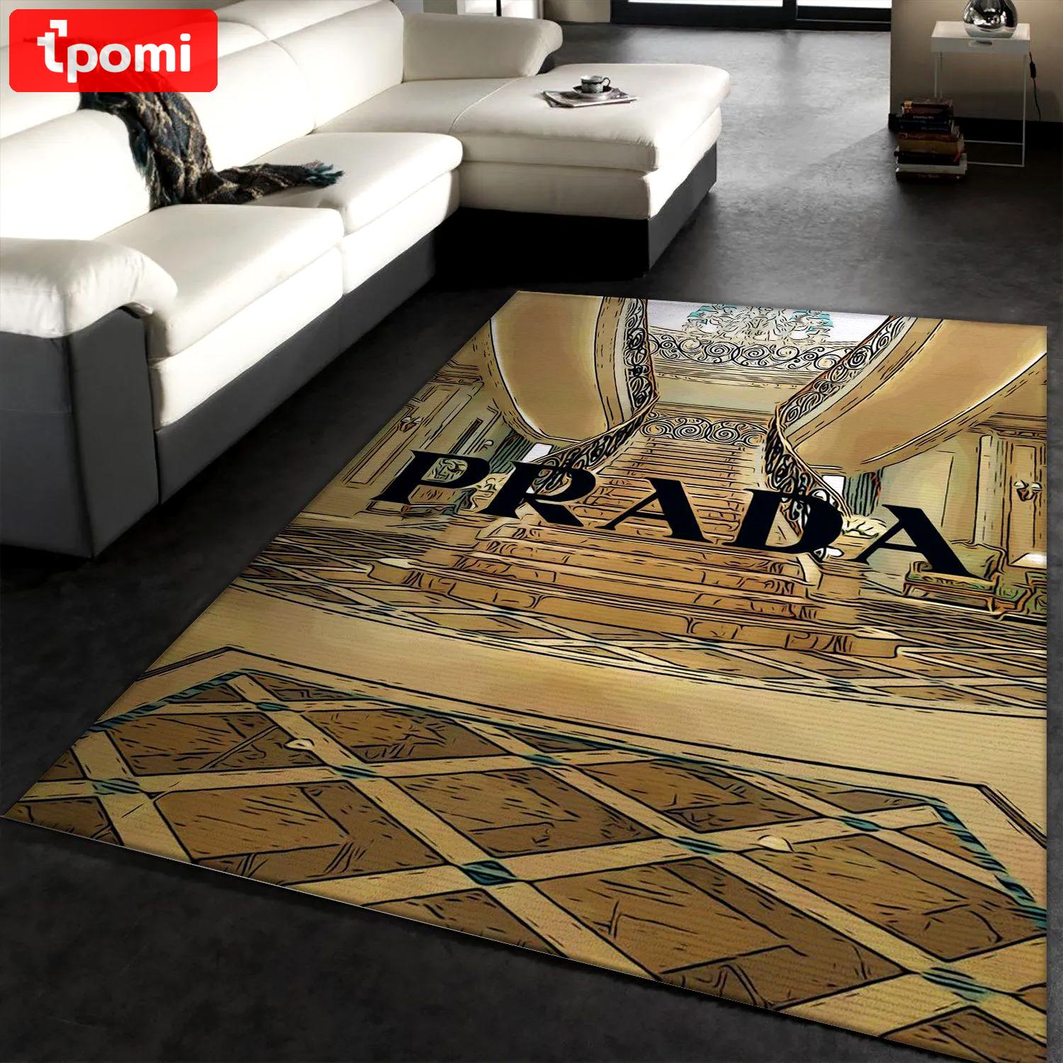 Rugs in living room and bedroom - Prada fashion area rug fashion brand rug floor decor floor mats keep warm in winter Rectangle Rug