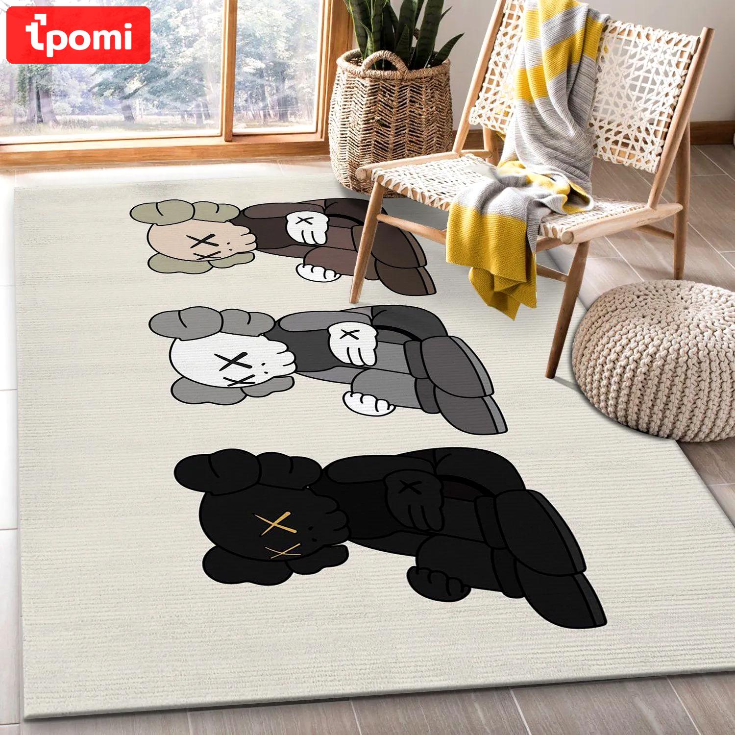 Rugs in living room and bedroom - Sitting kaws figurines area rug living room rug family gift floor mats keep warm in winter Rectangle Rug