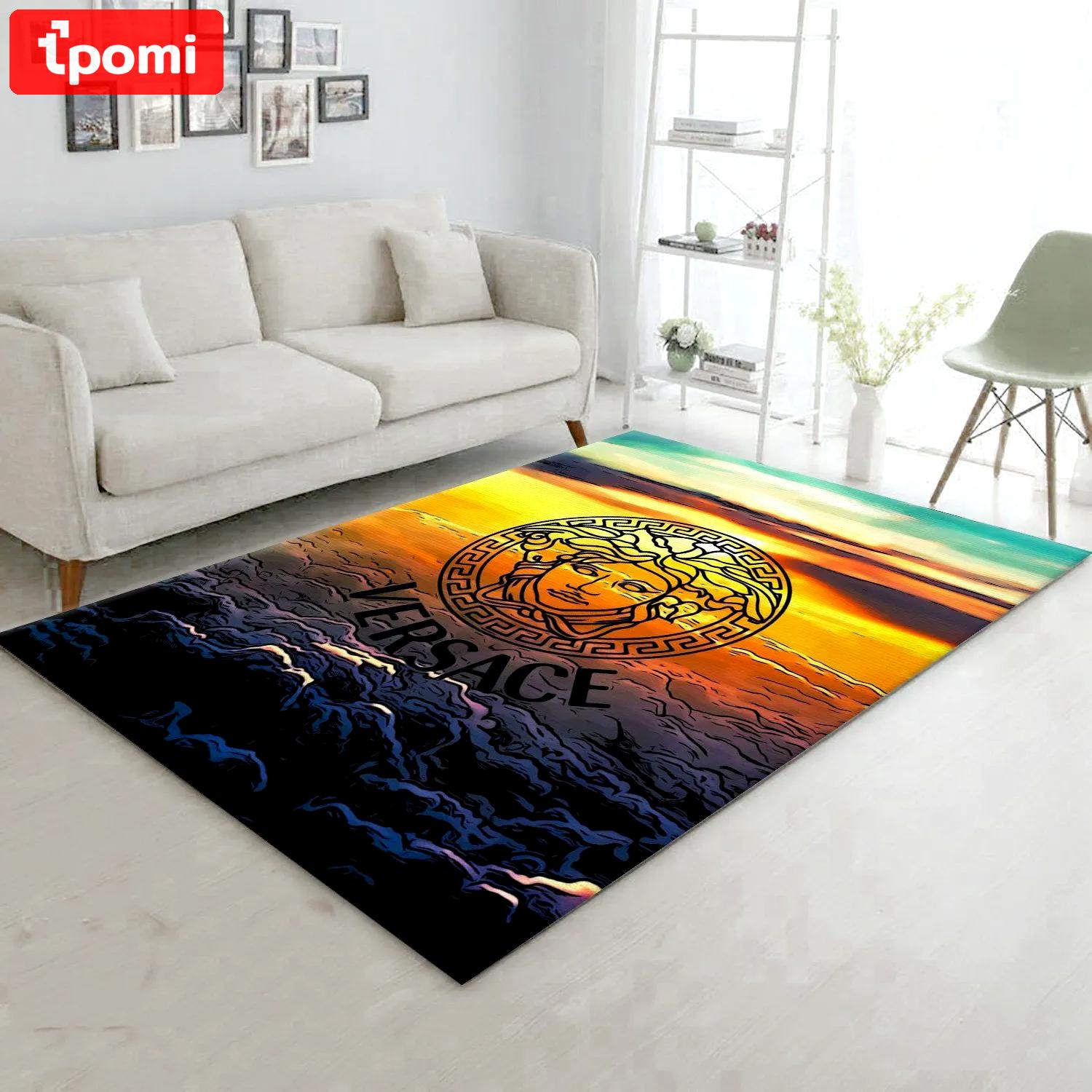 Rugs in living room and bedroom - Versace area rugs fashion brand rug floor decor home decorations Rectangle Rug