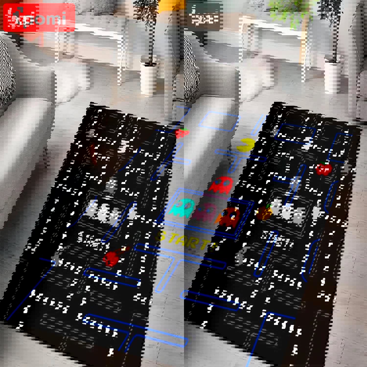 Rugs in living room and bedroom arcade game zone rug Rectangle Rug