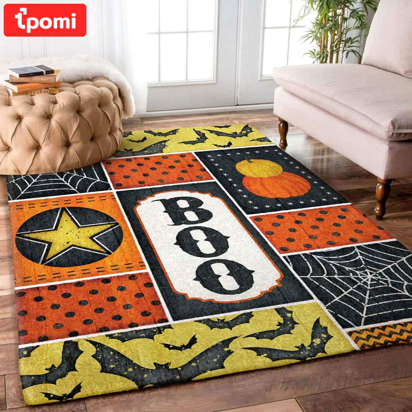 Rugs in living room and bedroom boo halloween Rectangle Rug
