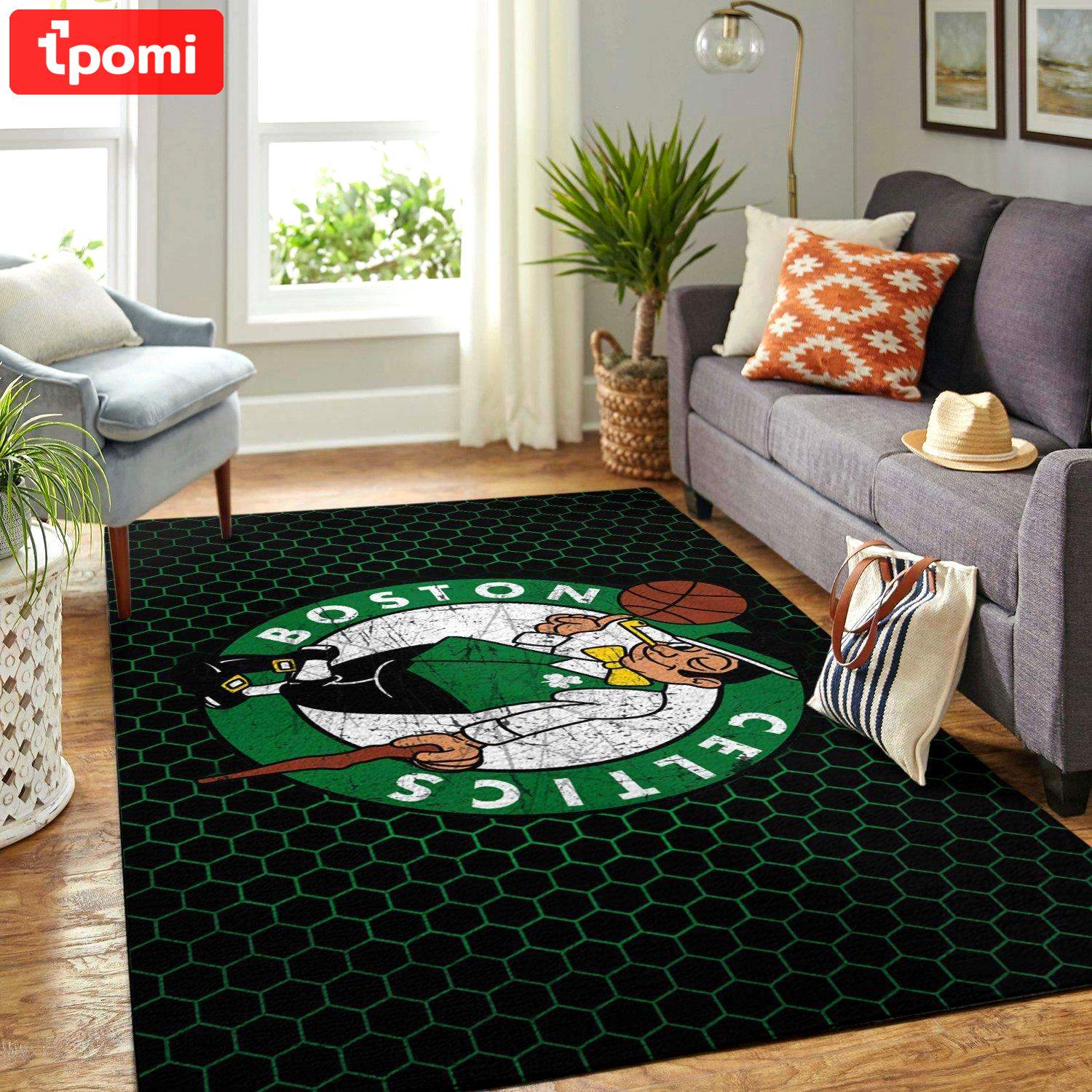 Rugs in living room and bedroom boston celtics nba area rugs living room carpet christmas gift floor decor Rectangle Rug