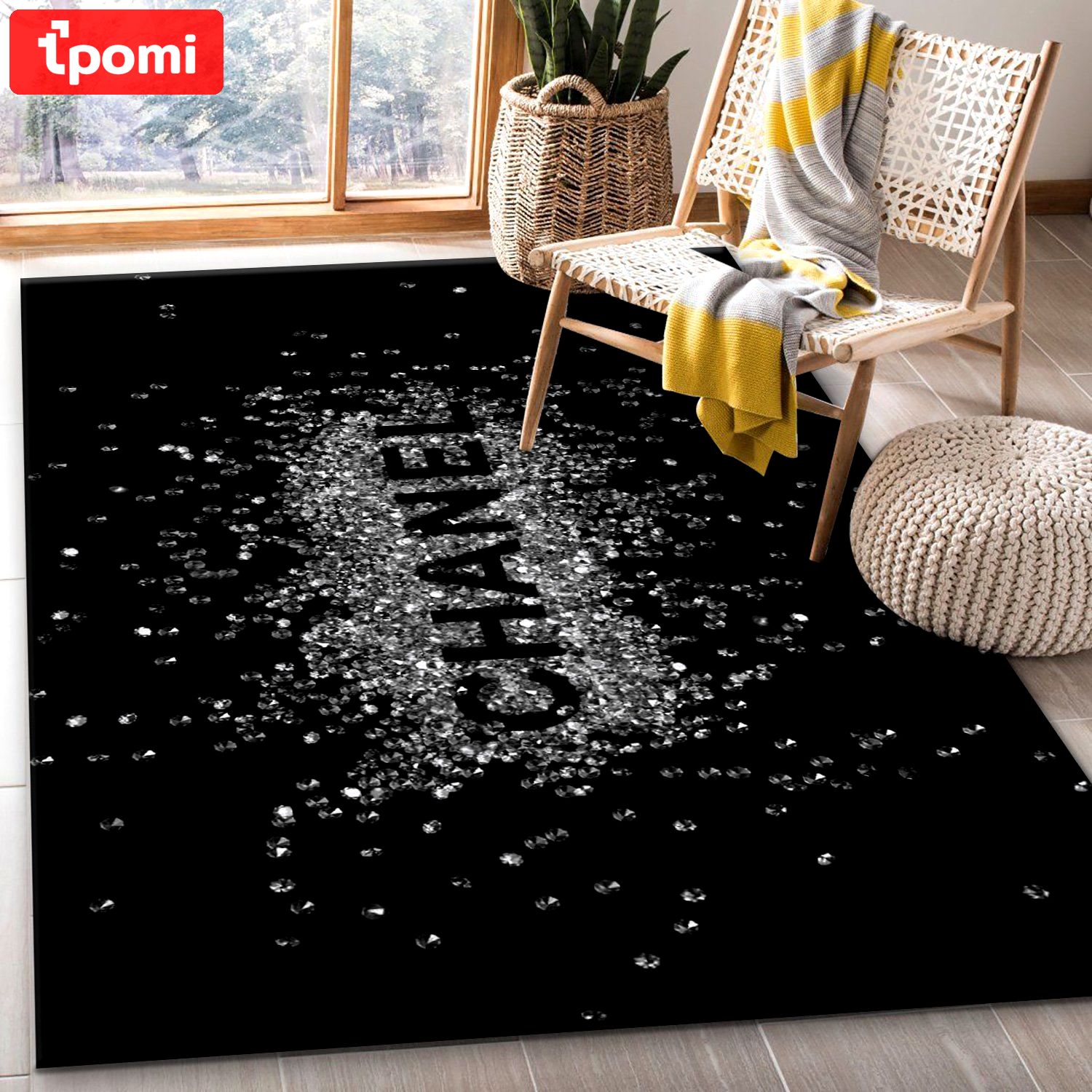 Rugs in living room and bedroom chanel area rugs hot 2023 bedroom rugs decor 3878 Rectangle Rug