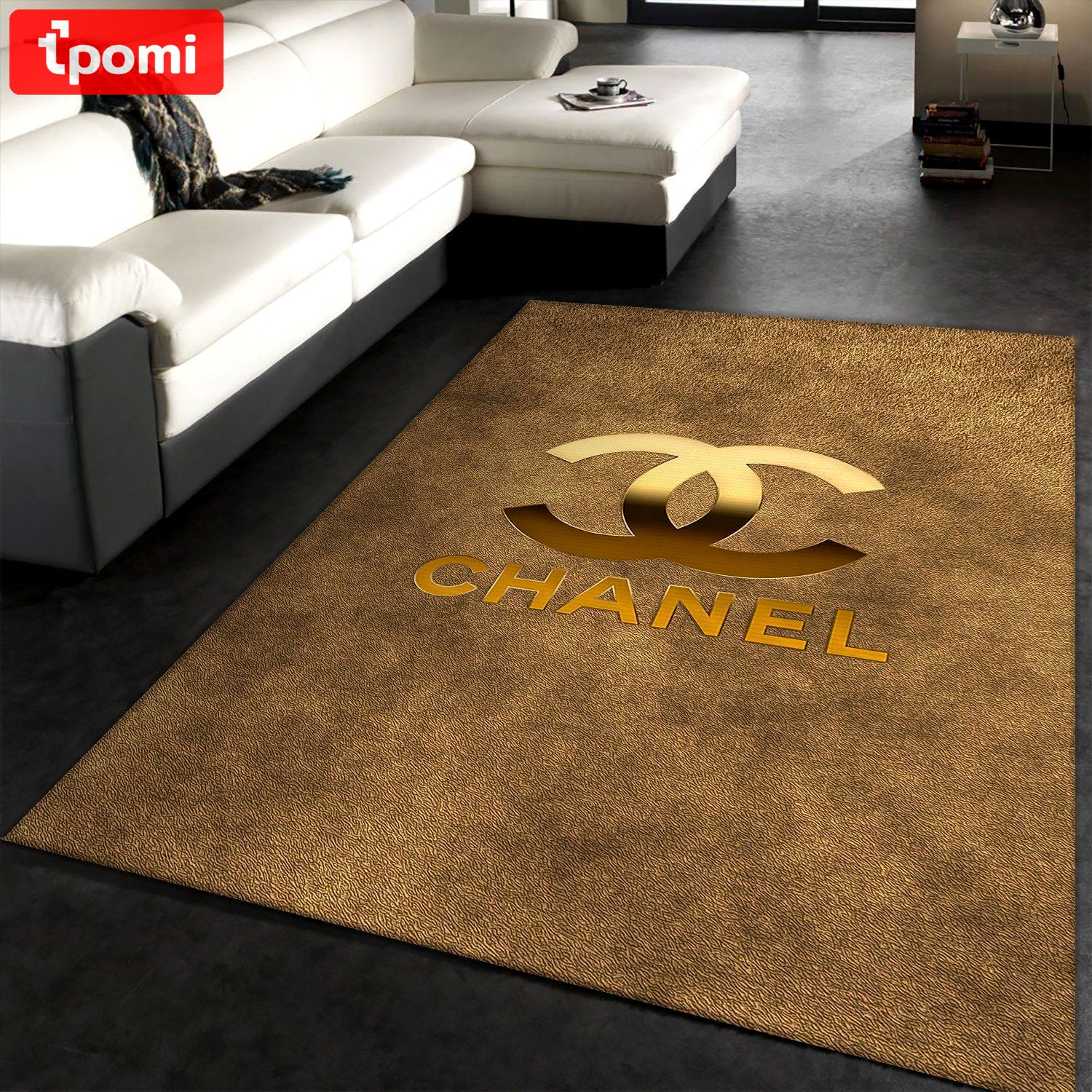 Rugs in living room and bedroom chanel premium fashion luxury brand rug carpet home decor Rectangle Rug
