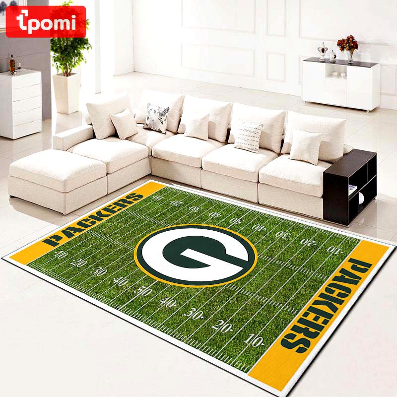 Rugs in living room and bedroom green bay packers football team nfl field living room carpet kitchen area rugs Rectangle Rug