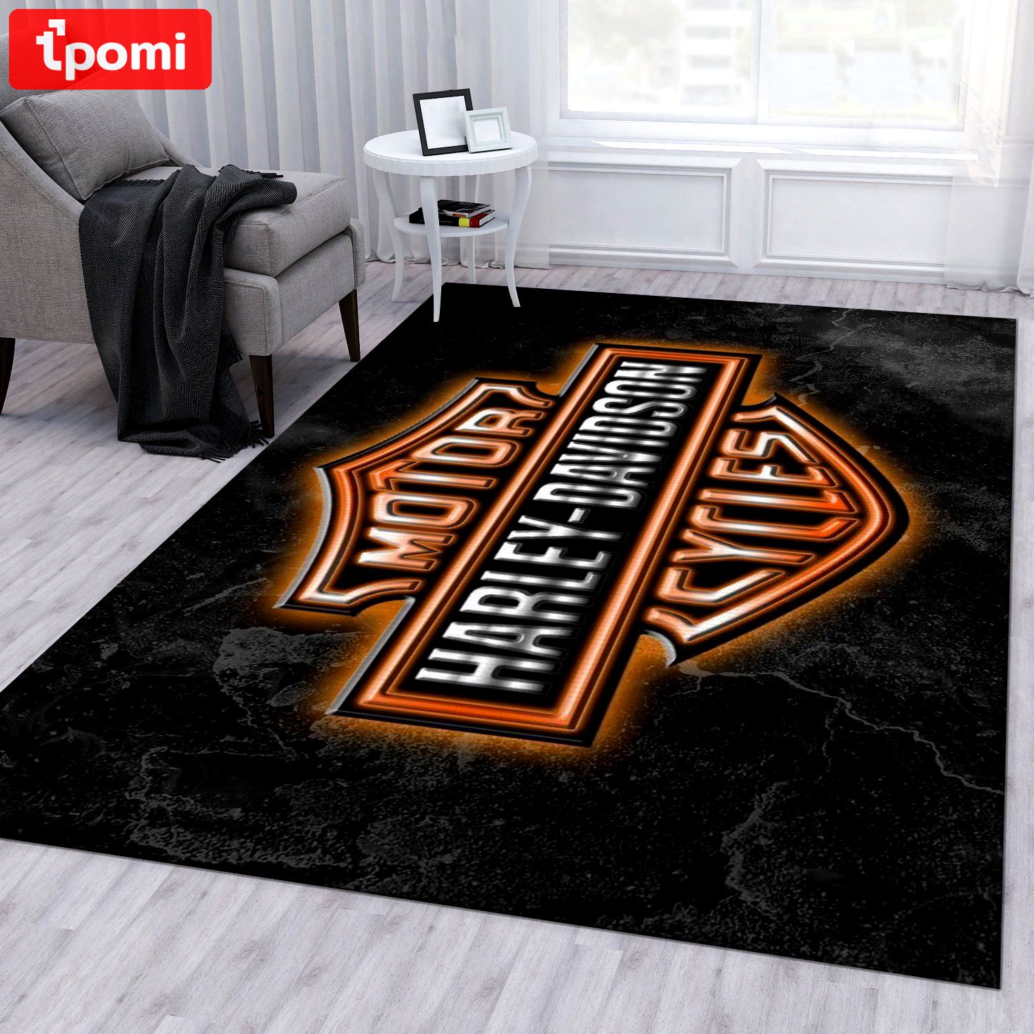 Rugs in living room and bedroom harley davidson ver7 rug bedroom rug christmas gift us decor Rectangle Rug