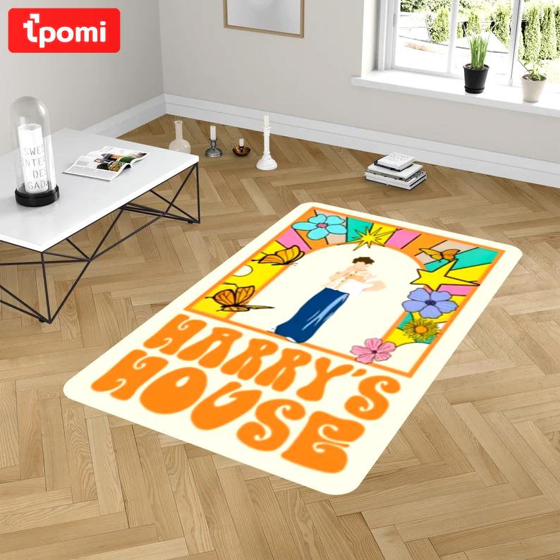 Rugs in living room and bedroom harrystyle rug - h style digital print rug - harrystyle carpet- retro harrystyle poster- colorful hs print- aesthetic harrystyle rug Rectangle Rug