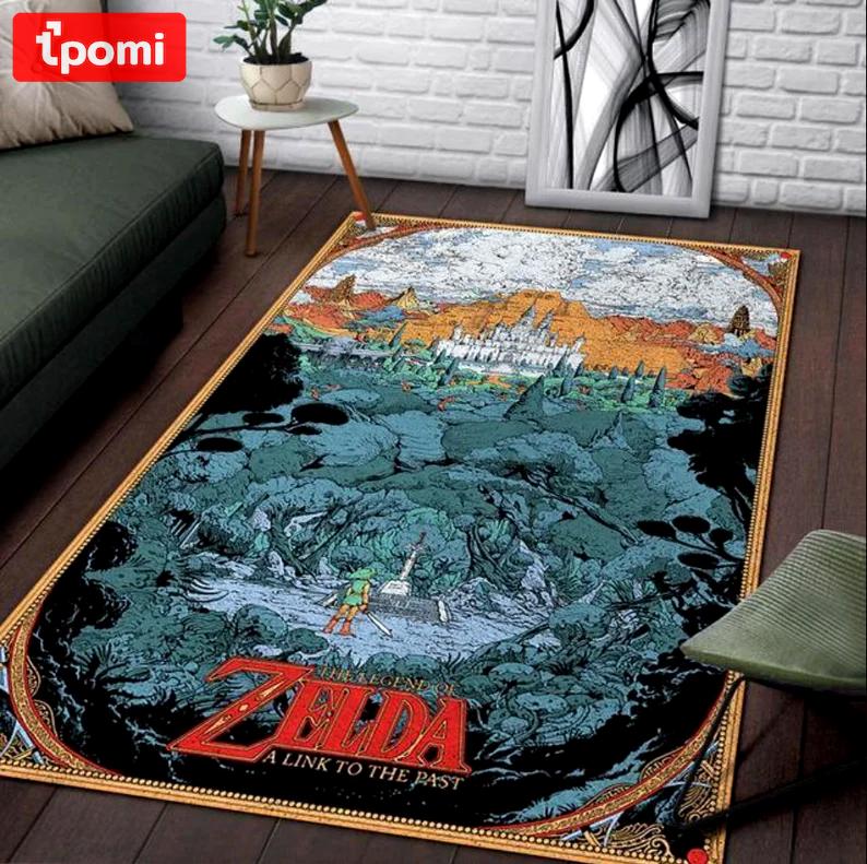 Rugs in living room and bedroom legend of zelda rug - zelda a link to the past rug - modern zelda carpet- floor area rug- gamer room decor rug- gamer gifts- bedroom gift Rectangle Rug