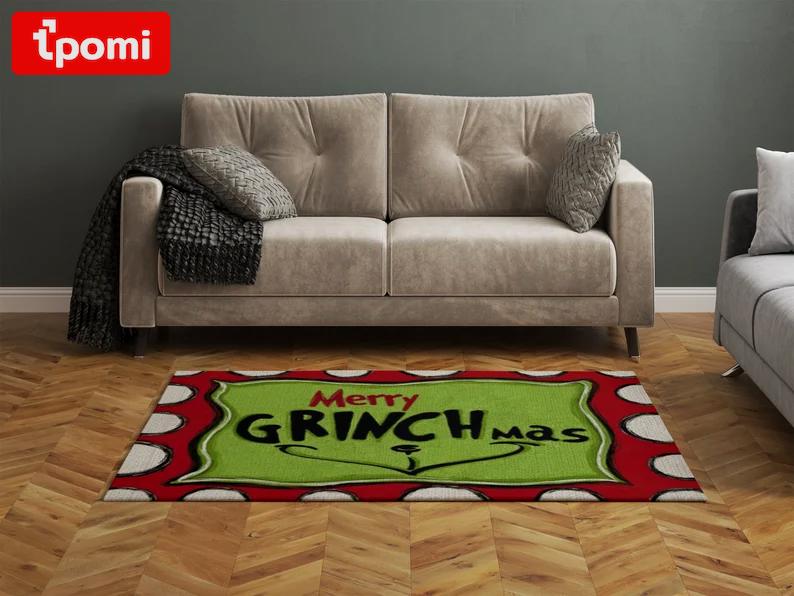 Rugs in living room and bedroom merry grinckmas rug - the grinck funny christmas rug - grinck christmas mat- grinck lover-s gift- funny christmas rug- grinck christmas gift Rectangle Rug