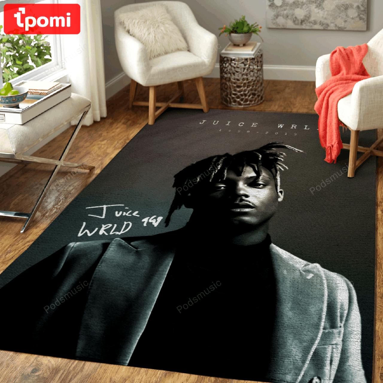 Rugs in living room and bedroom music rap juice wrld music legends art for fans area rug living room carpet rug regtangle carpet floor decor home decor Rectangle Rug