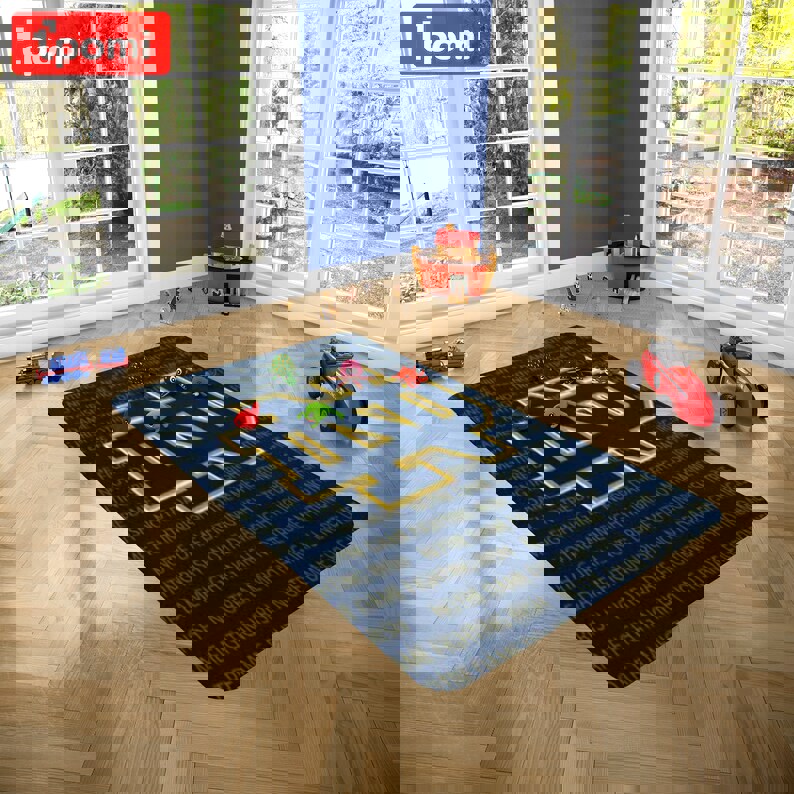 Rugs in living room and bedroom notre dame fighting rug - notre dame stadium watercolor rug - original paint sketched artwork photo- notre dame indiana- gift for him Rectangle Rug