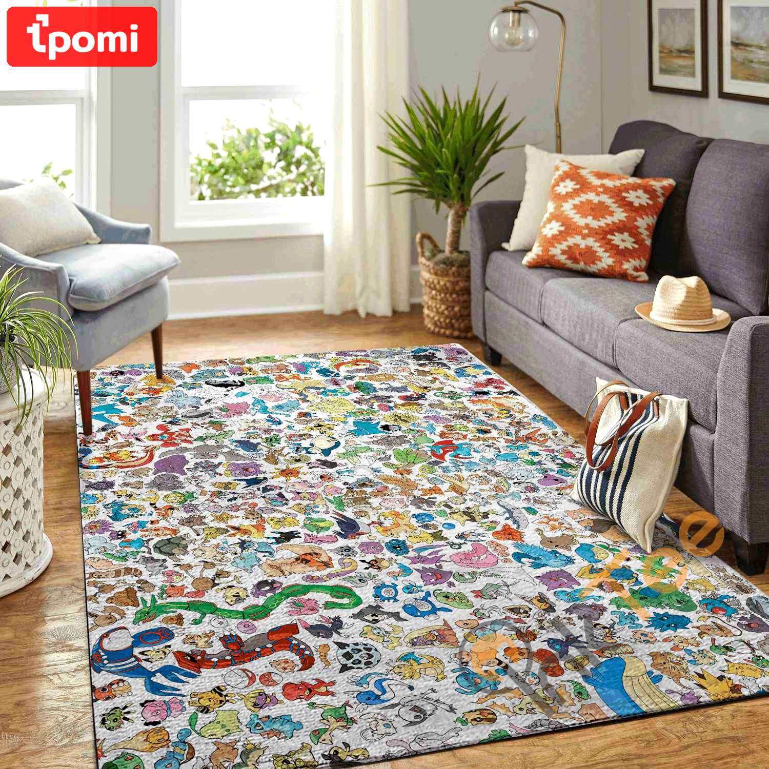 Rugs in living room and bedroom pokemon area rug Rectangle Rug