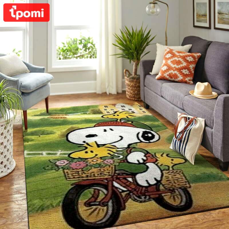 Rugs in living room and bedroom snoopy dog and peanuts Rectangle Rug