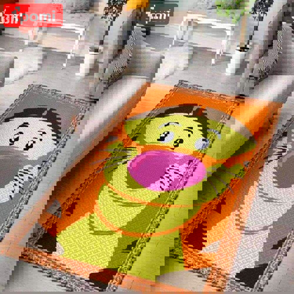 Rugs in living room and bedroom tigger cute portrait home decor rectangle area rug Rectangle Rug