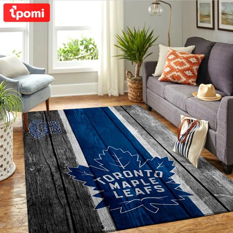 Rugs in living room and bedroom toronto maple leafs rug - blue and white leaf carpet - modern living room home decor- rug best gift idea- retro toronto maple leafs rug- Rectangle Rug
