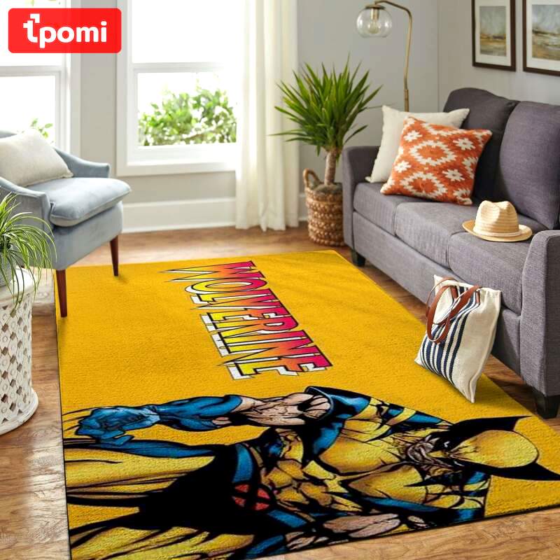Rugs in living room and bedroom wolverine xmen Rectangle Rug