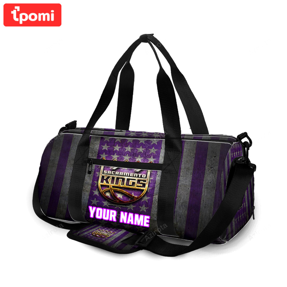 Sacramento kings emblem flag2 personalized name travel bag gym bag 2379 Travel Bag