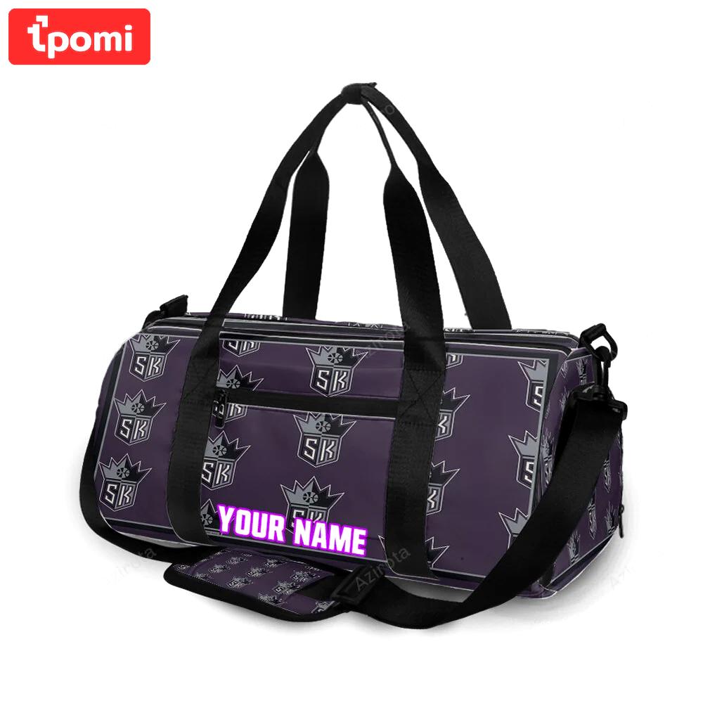 Sacramento kings emblem pattern personalized name travel bag gym bag 2296 Travel Bag