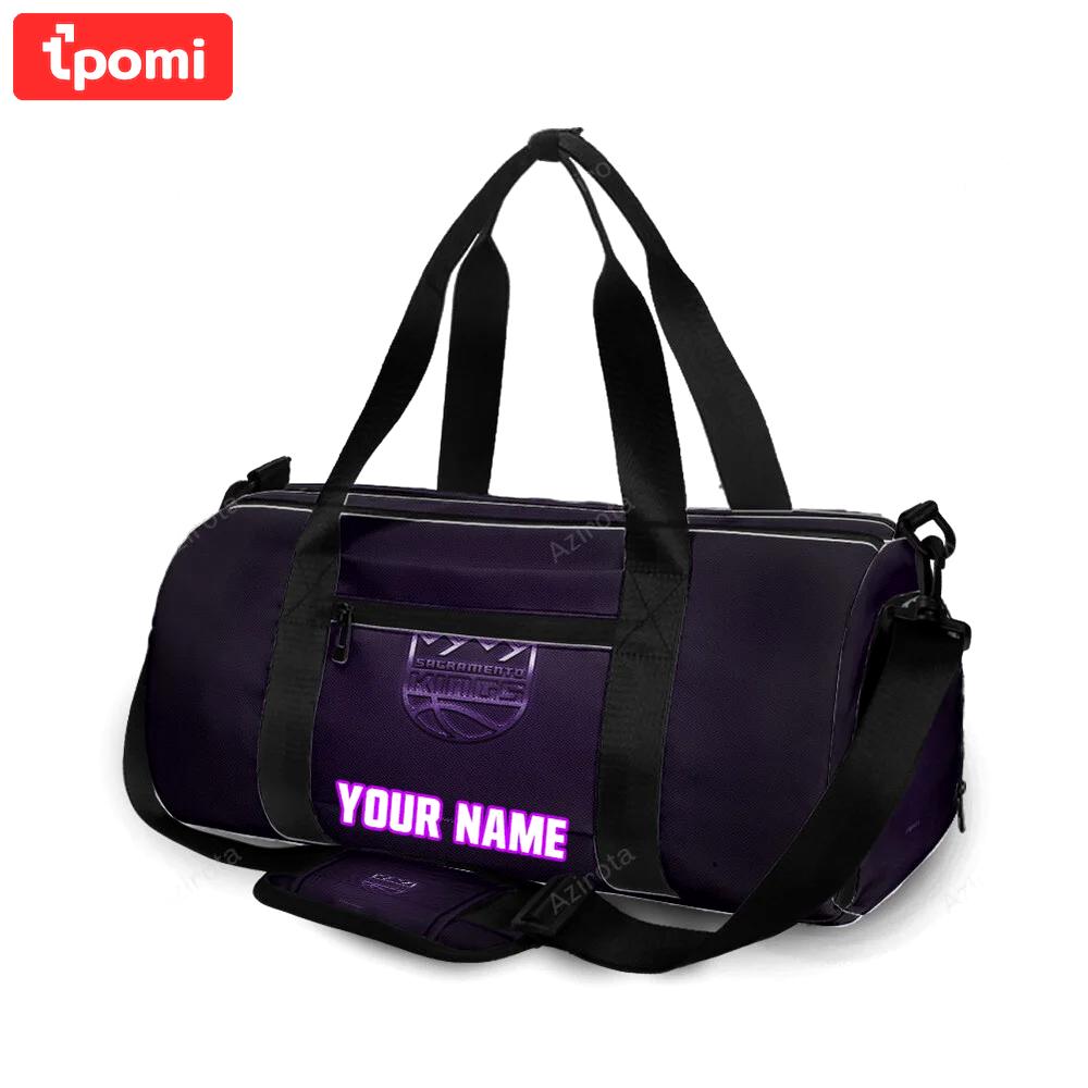 Sacramento kings emblem texture10 personalized name travel bag gym bag 2279 Travel Bag