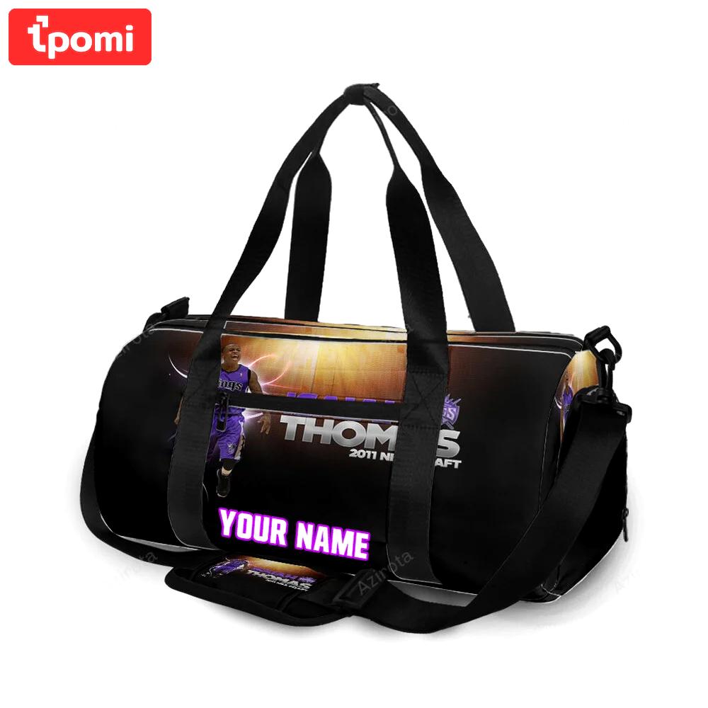 Sacramento kings isaiah thomas 22 texture2 personalized name travel bag gym bag 2301 Travel Bag