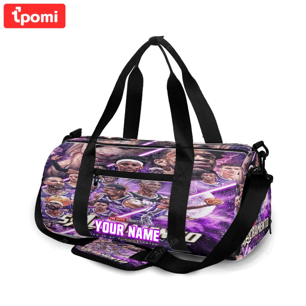 Sacramento kings poster personalized name travel bag gym bag 2382 Travel Bag