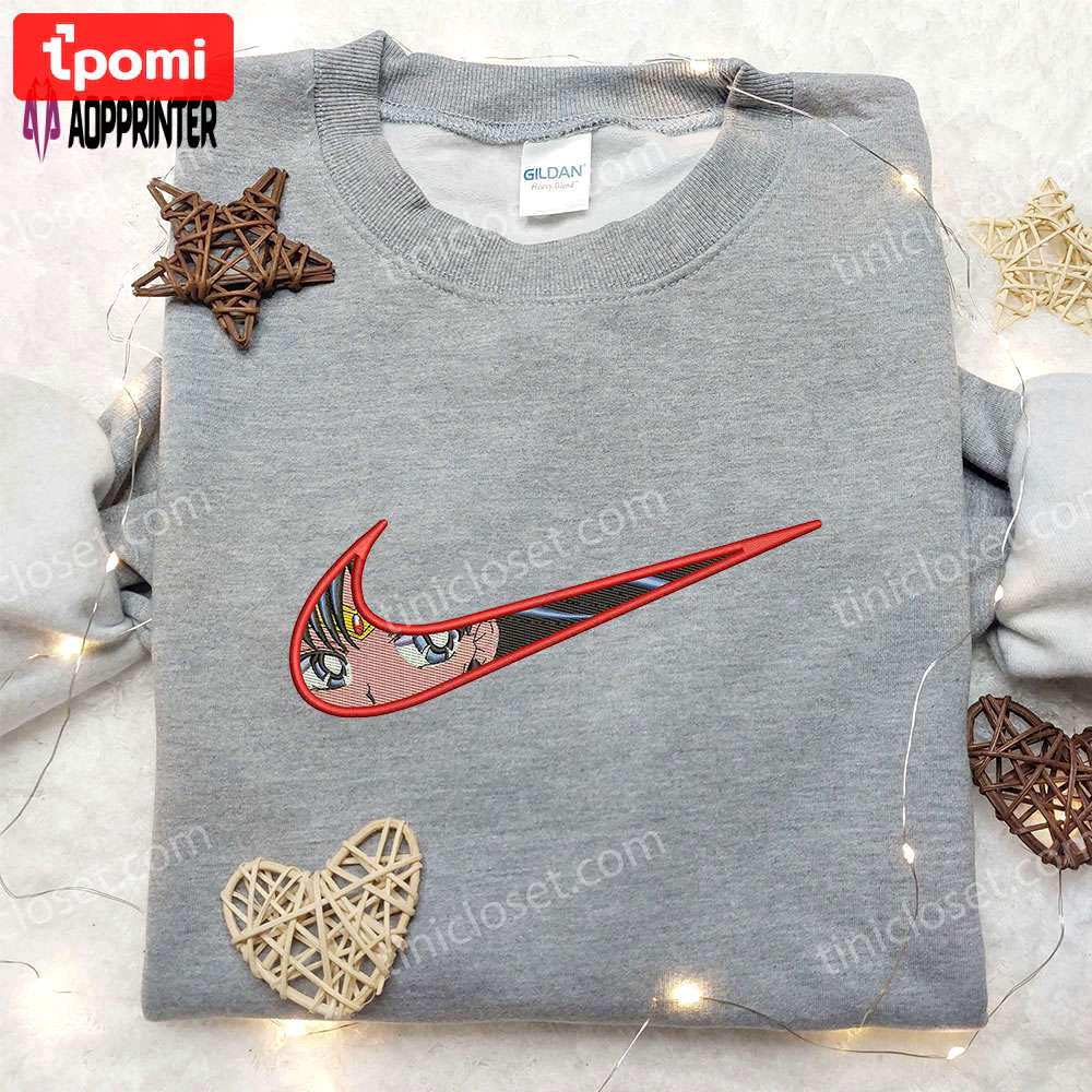 Sailor moon x nike embroidered sweatshirt & shirt: stylish collaboration for fans Embroidered Shirt