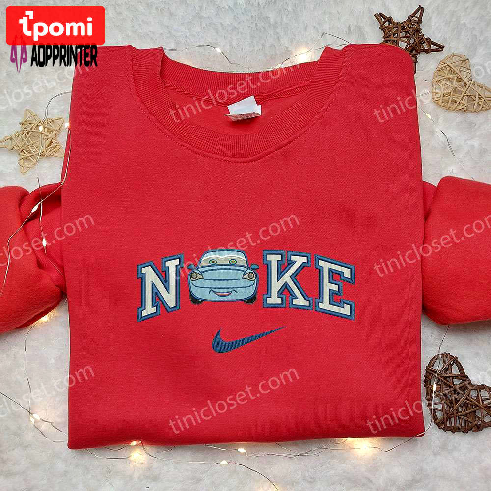 Sally carrera x nike embroidered sweatshirt – cars walt disney inspired shirt Embroidered Shirt