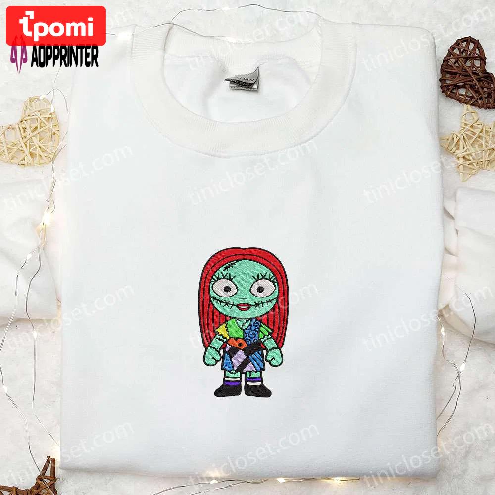 Sally nightmare before christmas embroidered sweatshirt: spooktacular halloween hoodie & gift idea Embroidered Shirt