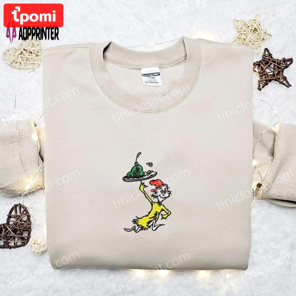 Sam-i-am embroidered shirt & dr seuss cartoon hoodie: best gift idea for fans! Embroidered Shirt
