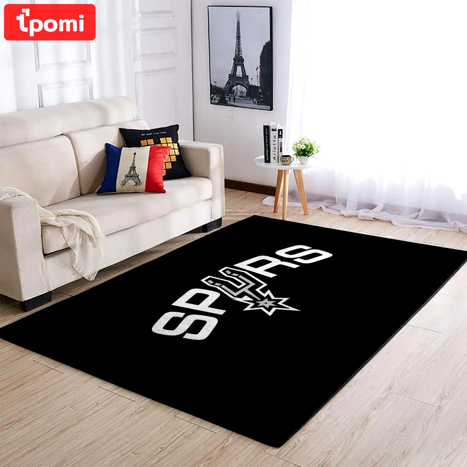 San antonio spurs area rug nba team logo living room rug regtangle carpet v1729 Rectangle Rug