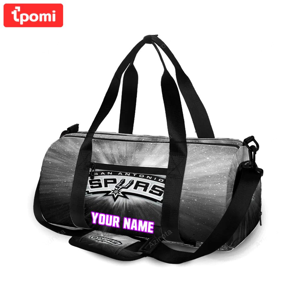 San antonio spurs galaxy white personalized name travel bag gym bag 2403 Travel Bag