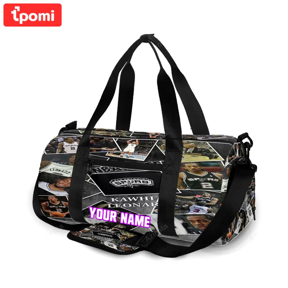 San antonio spurs kawhi leonard3 personalized name travel bag gym bag 2304 Travel Bag