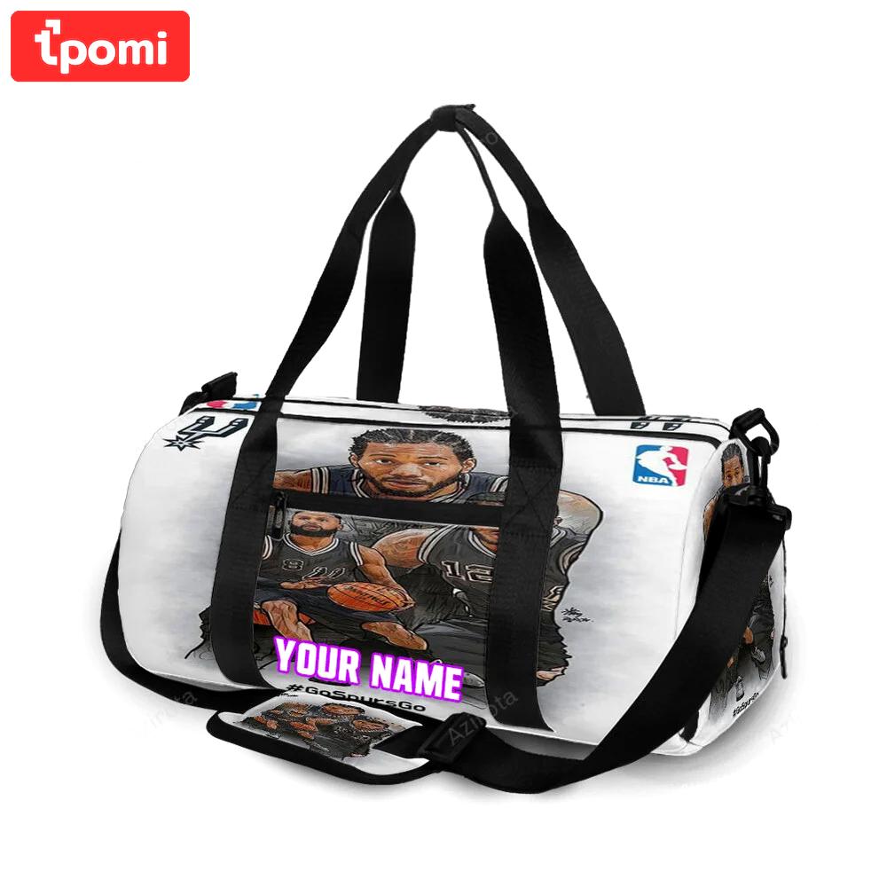 San antonio spurs players go spurs go personalized name travel bag gym bag 2329 Travel Bag