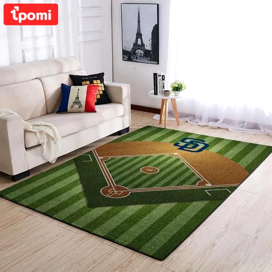 San diego padres area rug mlb baseball team logo carpet living room rugs v5576 Rectangle Rug