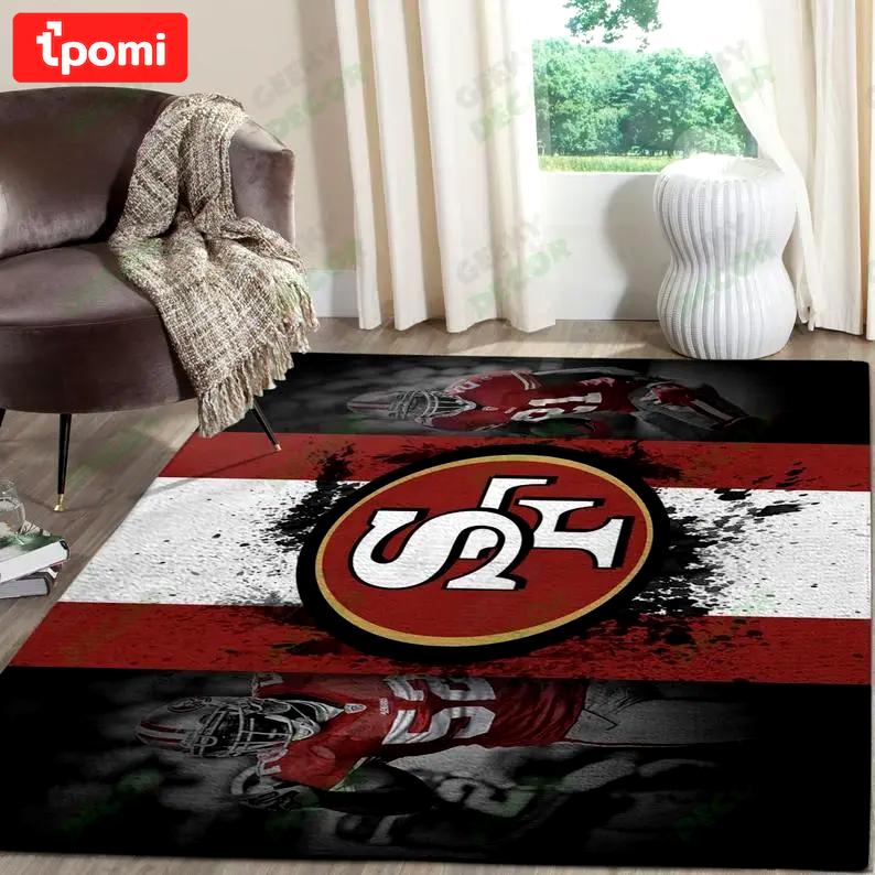 San francisco 49ers super bowl football area rug floor decor the us decor v7 Rectangle Rug