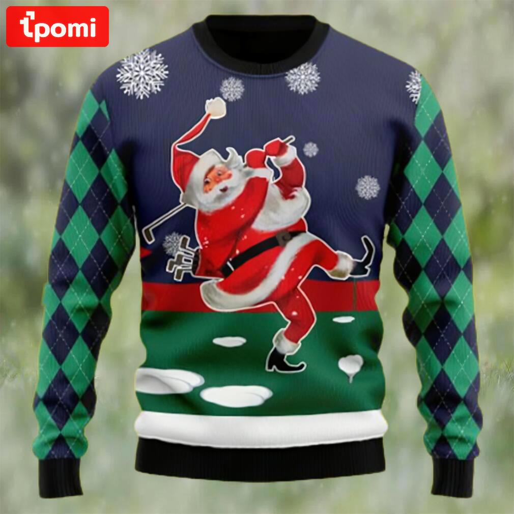 Santa golfer funny santa ugly christmas sweater Christmas Ugly Sweater