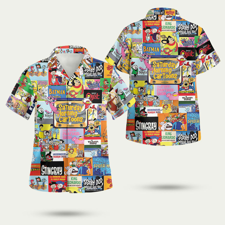Saturday morning cartoon hawaiian shirt Hawaii Shirt Shorts & Flip Flops